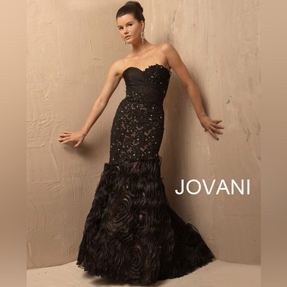 Jovani Black Strapless Prom Dress